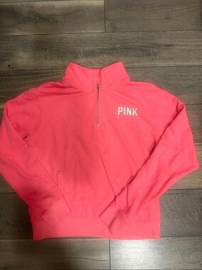 PINK Half-Zip Pullover Sweatshirt - Bright Pink